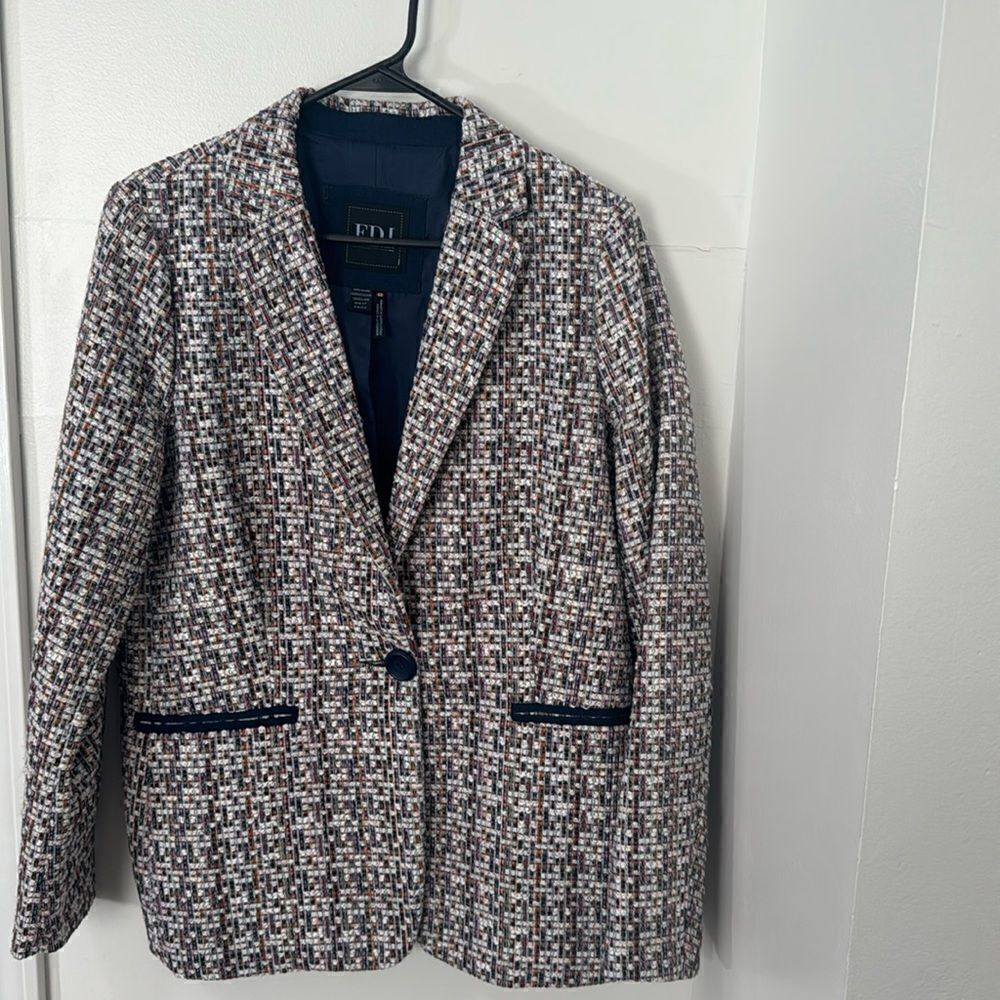 FRENCH DRESSING JEANS MULTICOLOR BLAZER SIZE M